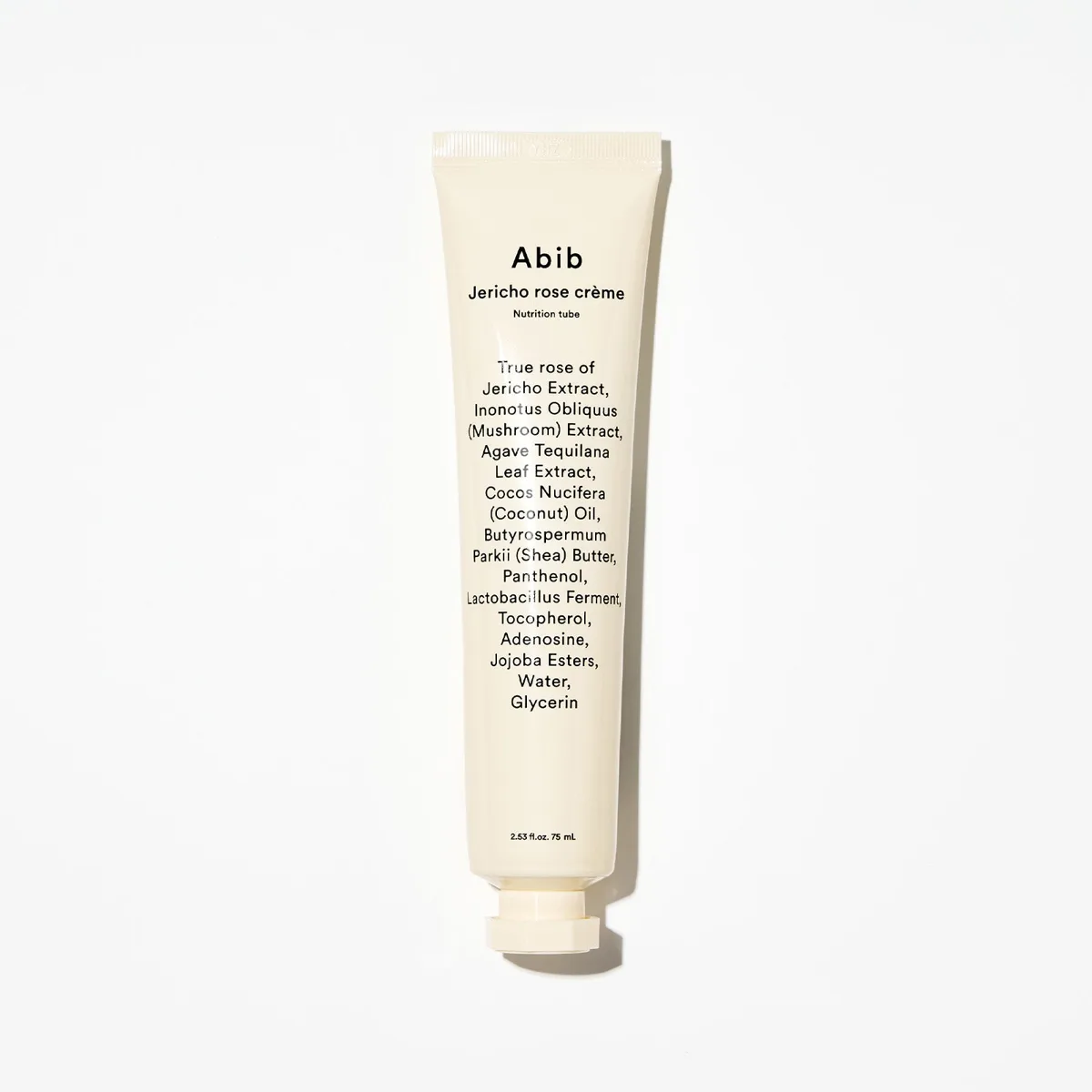 Abib Jericho Rose Cream Nutrition Tube in a 75ml white squeeze tube, K-beauty barrier-repair cream with Anastatica hierochuntica extract