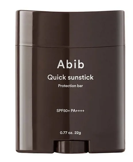 Abib Quick Sunstick Protection Bar SPF 50+ in a green twist-up plastic tube