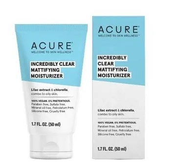 Acure Incredibly Clear Mattifying Moisturizer frosted glass jar