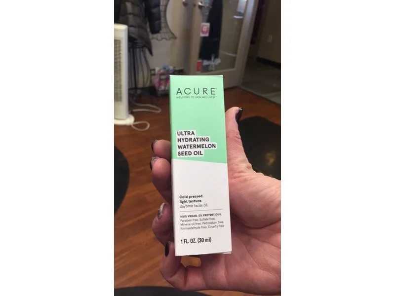 Acure Ultra Hydrating Watermelon Seed Oil 1 fl oz amber glass dropper bottle