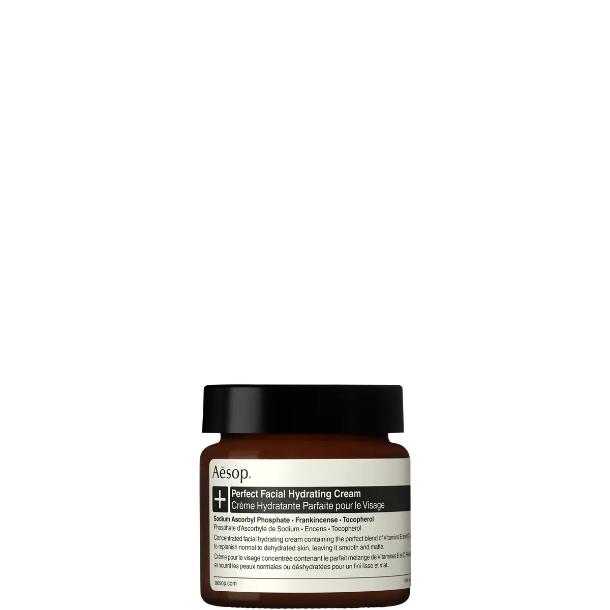 Aesop Perfect Facial Hydrating Cream amber glass jar, 60 ml rich daytime moisturizer with vitamin C