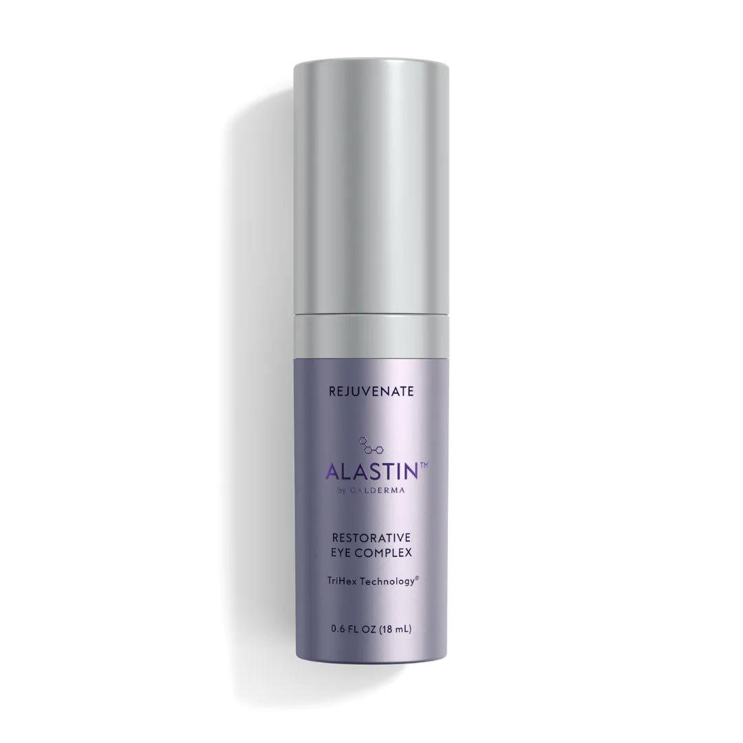 Alastin Restorative Eye Treatment tube with blue and white clinical packaging