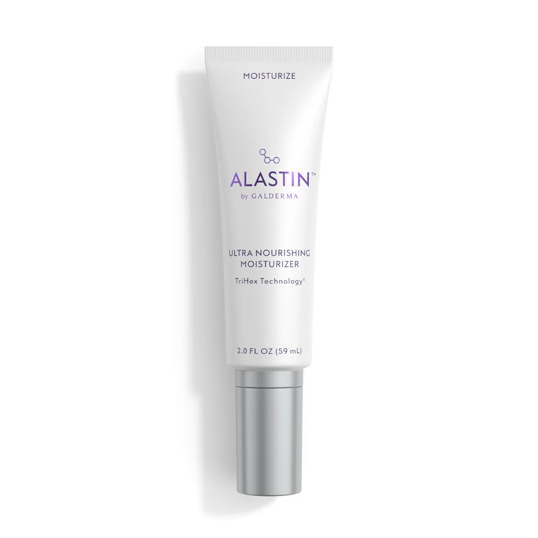 Alastin Ultra Nourishing Moisturizer with TriHex Technology in a white airless pump bottle