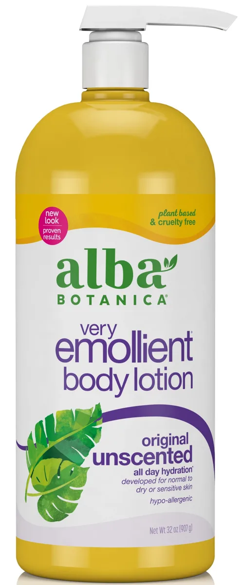 Alba Botanica Very Emollient Body Lotion Unscented pump bottle fragrance-free