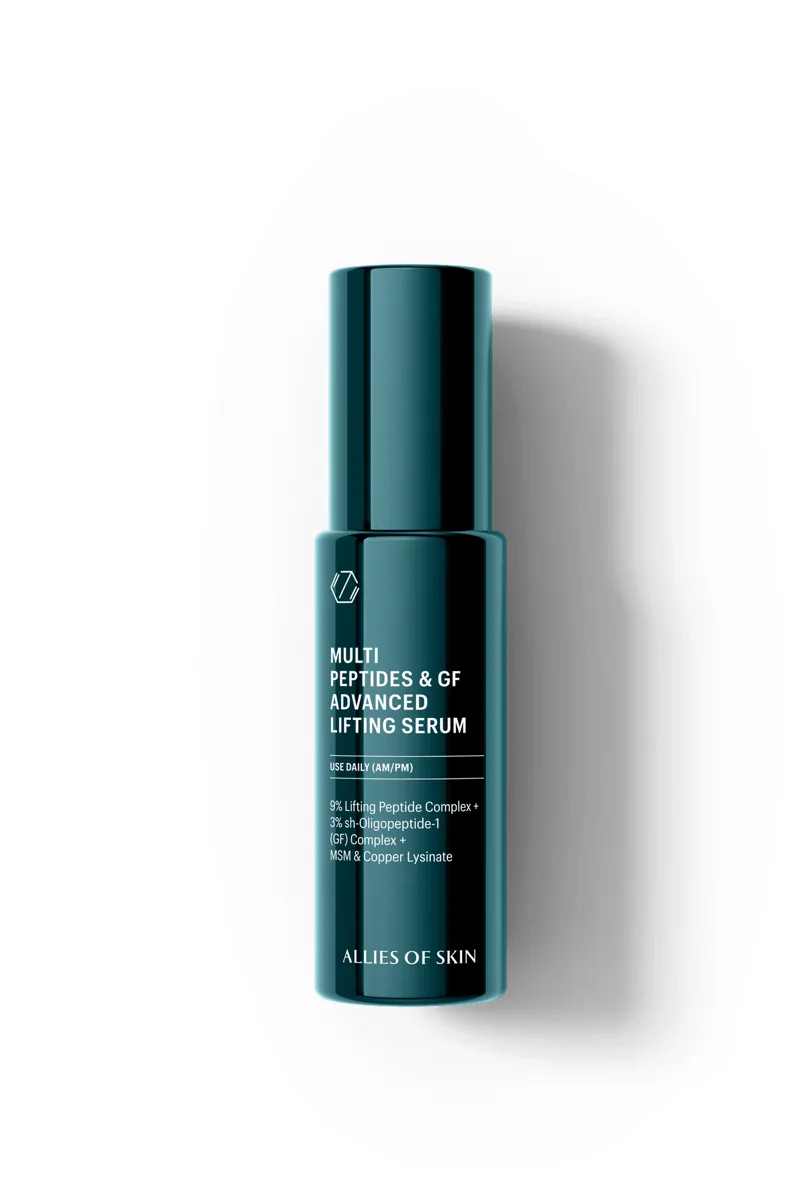 Allies of Skin Multi Peptides & GF Advanced Lifting Serum 30ml frosted glass bottle