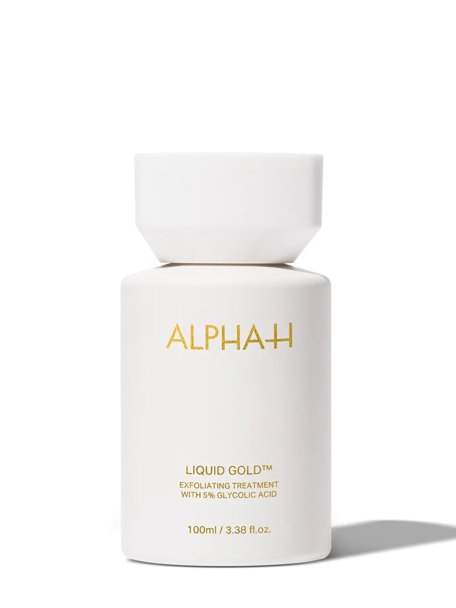 Alpha-H Liquid Gold Exfoliating Treatment 100ml frosted glass bottle