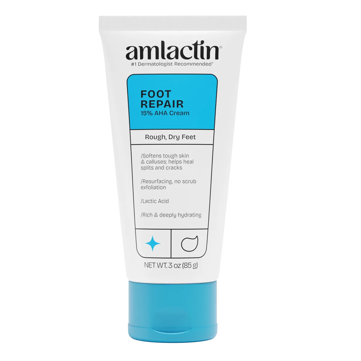 AmLactin Foot Repair Foot Cream Therapy tube with green and white drugstore packaging
