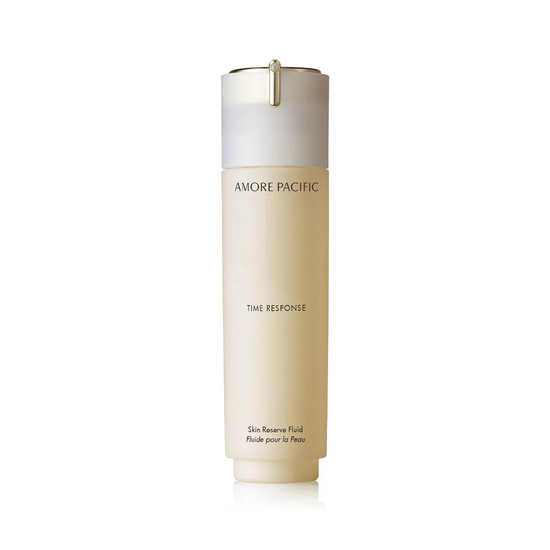 Amorepacific Time Response Skin Renewal Fluid bottle with green tea-infused anti-aging formula