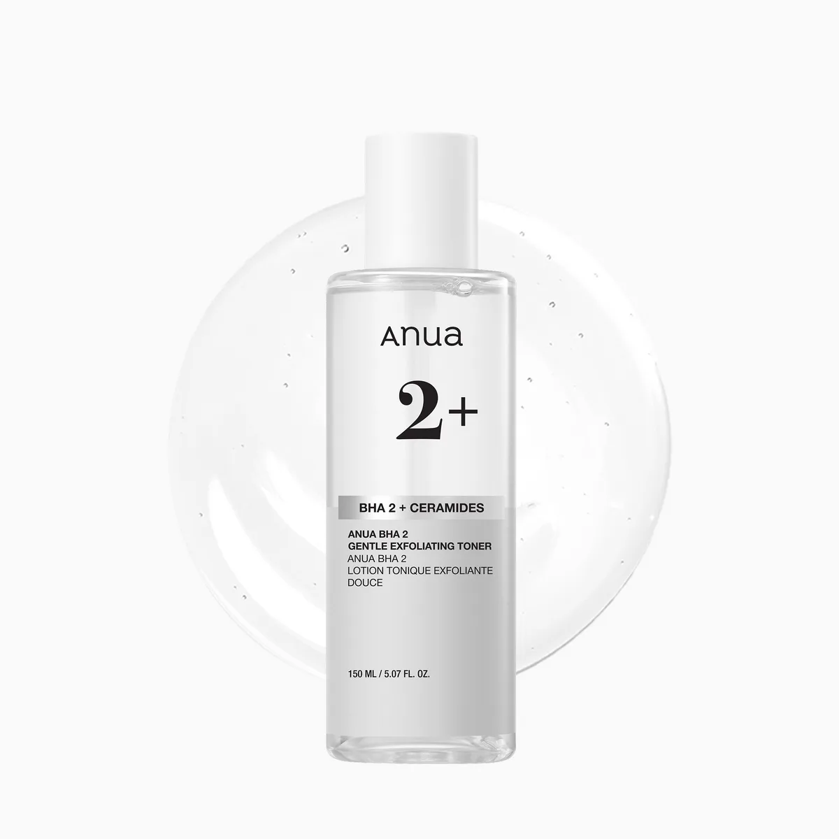Anua BHA 2% Gentle Exfoliating Toner 150ml bottle with pump dispenser in blue-navy packaging