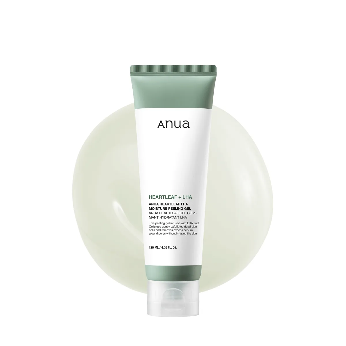 Anua Heartleaf LHA Moisture Peeling Gel 200ml tube in light green packaging