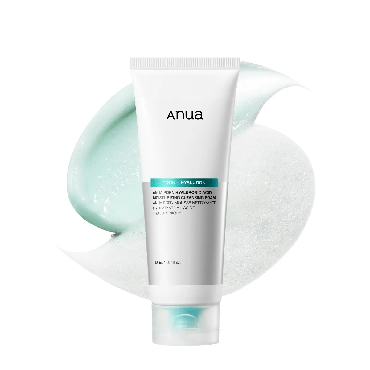 Anua PDRN Hyaluronic Acid Moisturizing Cleansing Foam 150ml pump bottle