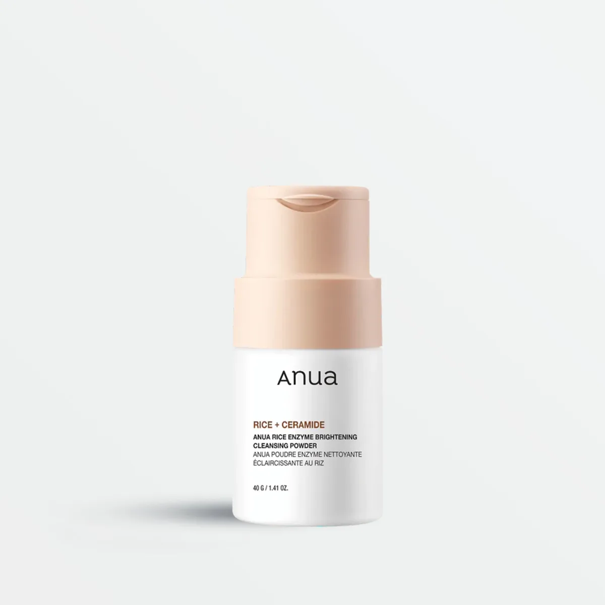 Anua Rice Enzyme Brightening Cleansing Powder 40g jar with rice line branding