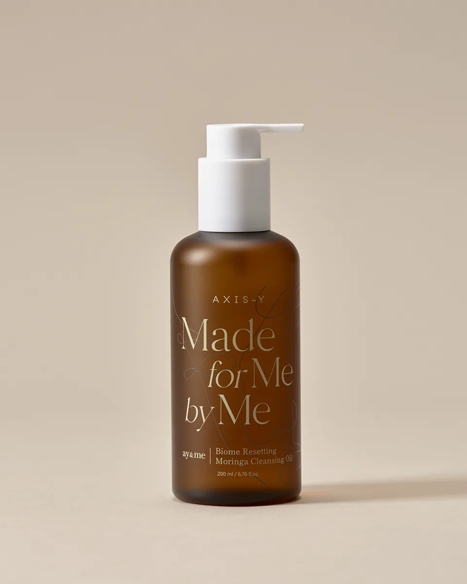 Axis-Y Biome Resetting Moringa Cleansing Oil 180ml clear pump bottle