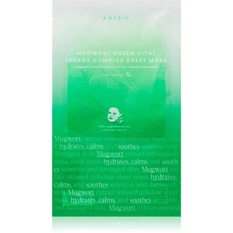 Axis-Y Mugwort Green Vital Energy Complex Sheet Mask individual foil pack