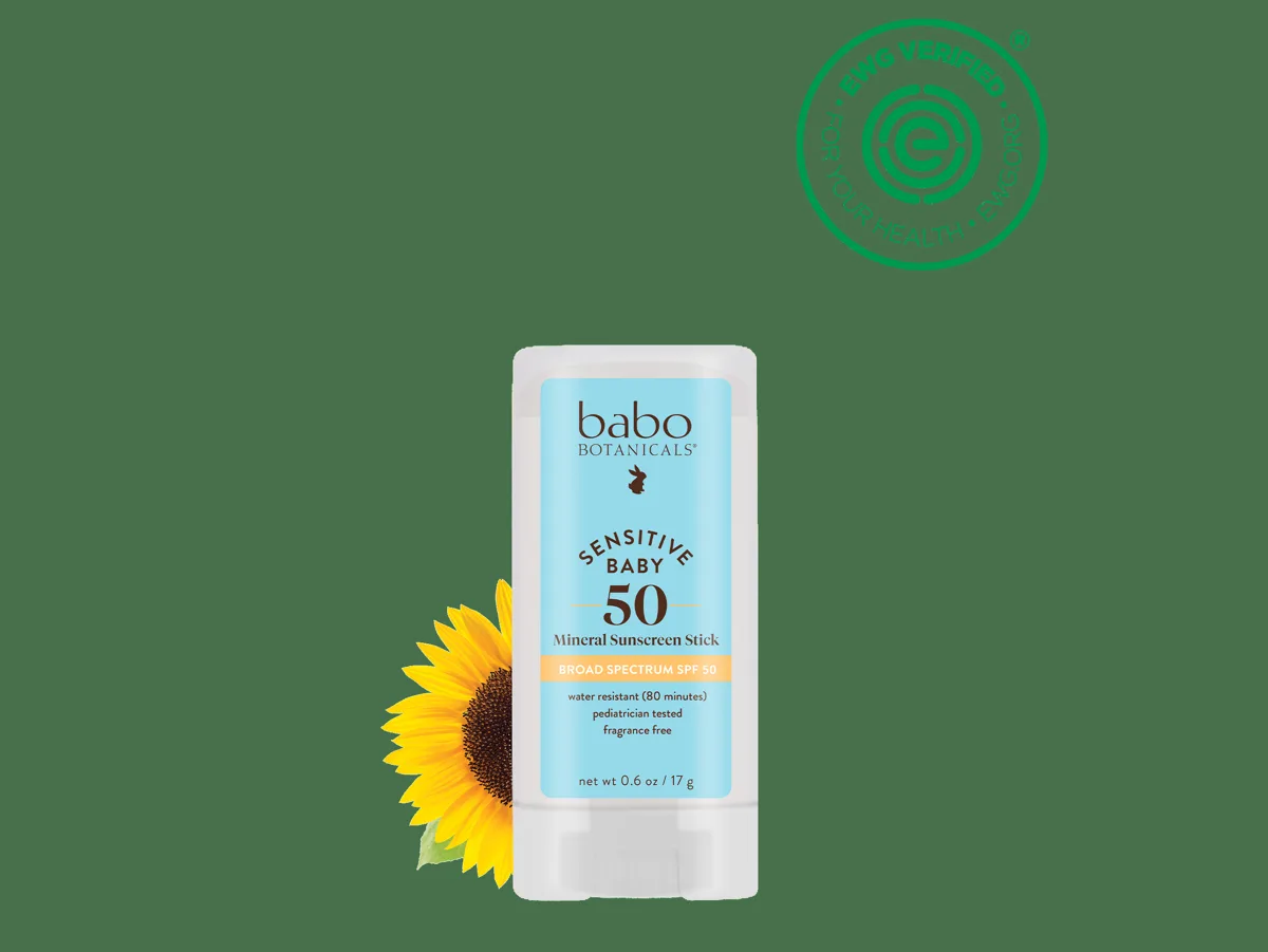 Babo Botanicals Baby Skin Mineral Sunscreen Stick SPF 50 twist-up stick