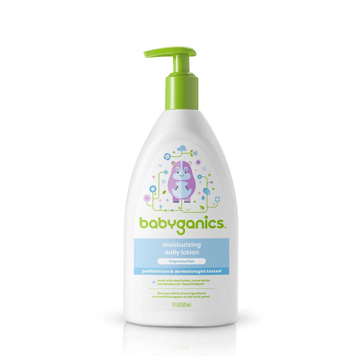 Babyganics Moisturizing Daily Lotion fragrance free pump bottle