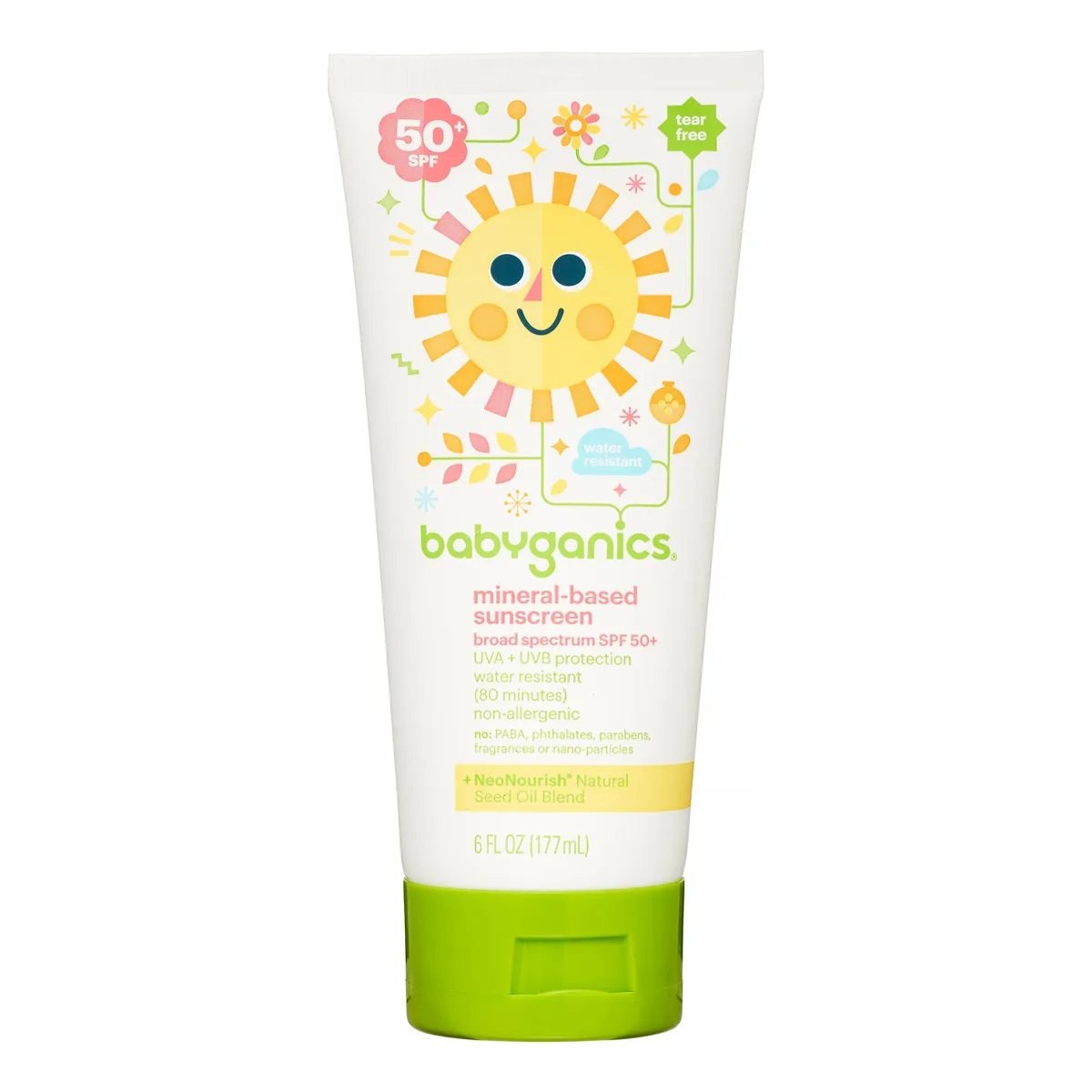 Babyganics Mineral-Based Sunscreen Lotion SPF 50 tube for baby and kids sun protection