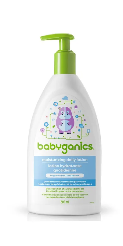 Babyganics Moisturizing Daily Lotion fragrance-free pump bottle for baby skincare