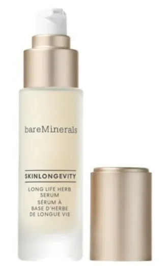bareMinerals SkinLongevity Long Life Herb Serum frosted glass pump bottle