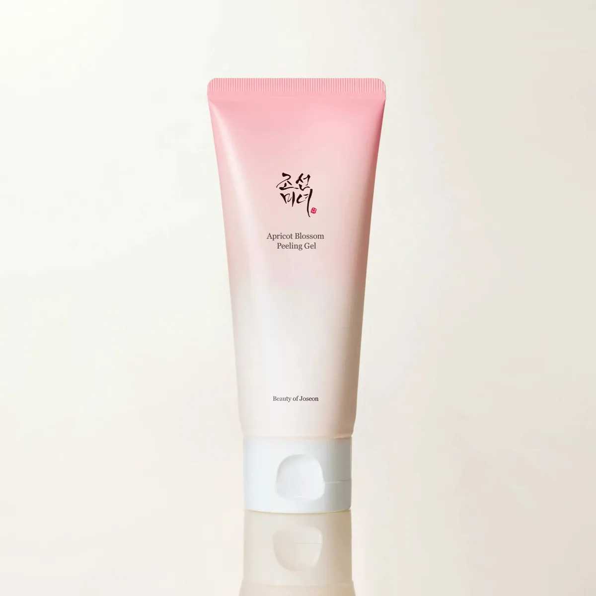 Beauty of Joseon Apricot Blossom Peeling Gel in a soft peach squeeze tube with Joseon dynasty-inspired design
