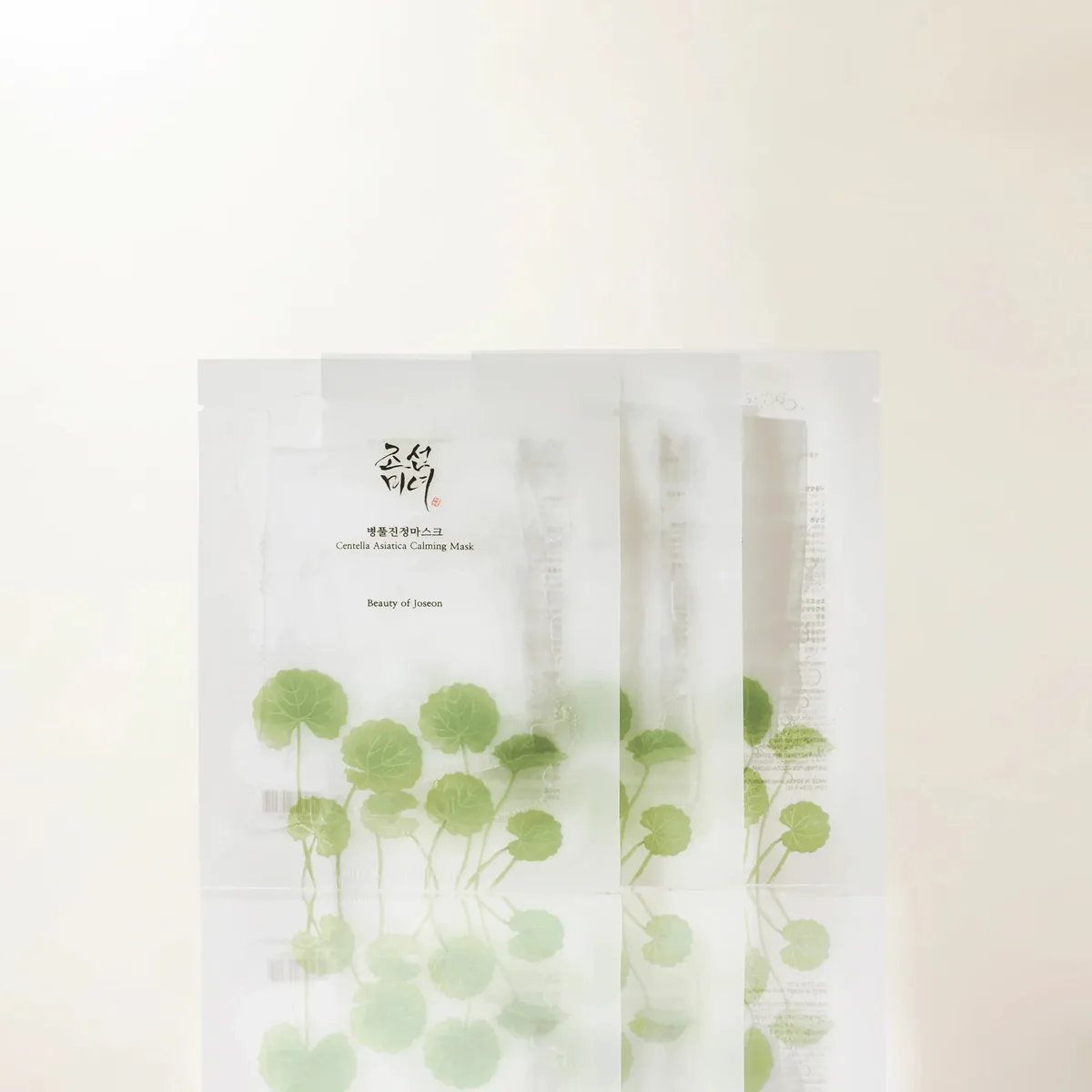 Beauty of Joseon Centella Asiatica Calming Mask box and individual sheet mask packet with Joseon dynasty-inspired design