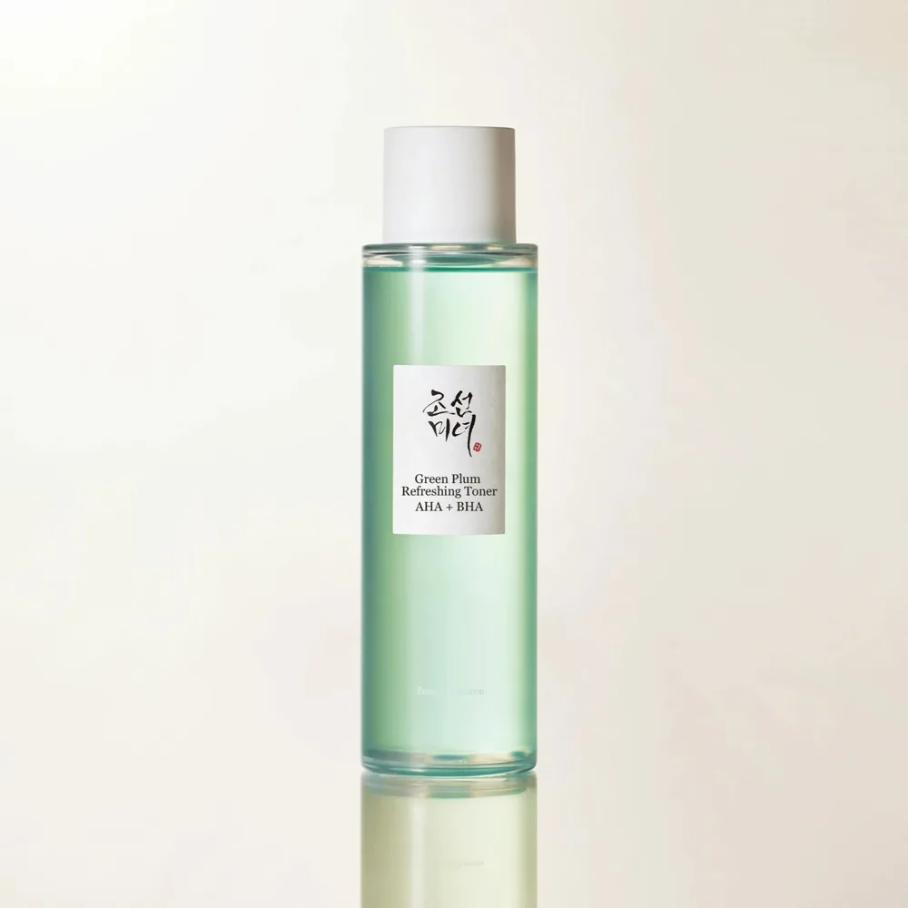 Beauty of Joseon Green Plum Refreshing Toner AHA + BHA in a tall slim beige bottle