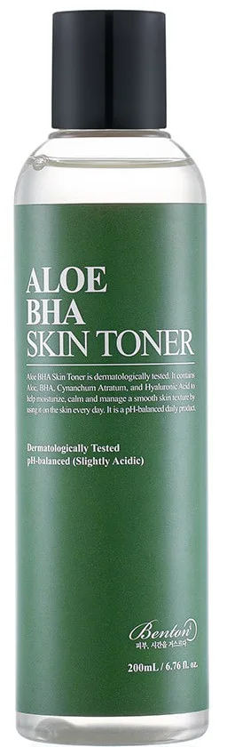 Benton Aloe BHA Skin Toner 200ml clear plastic bottle