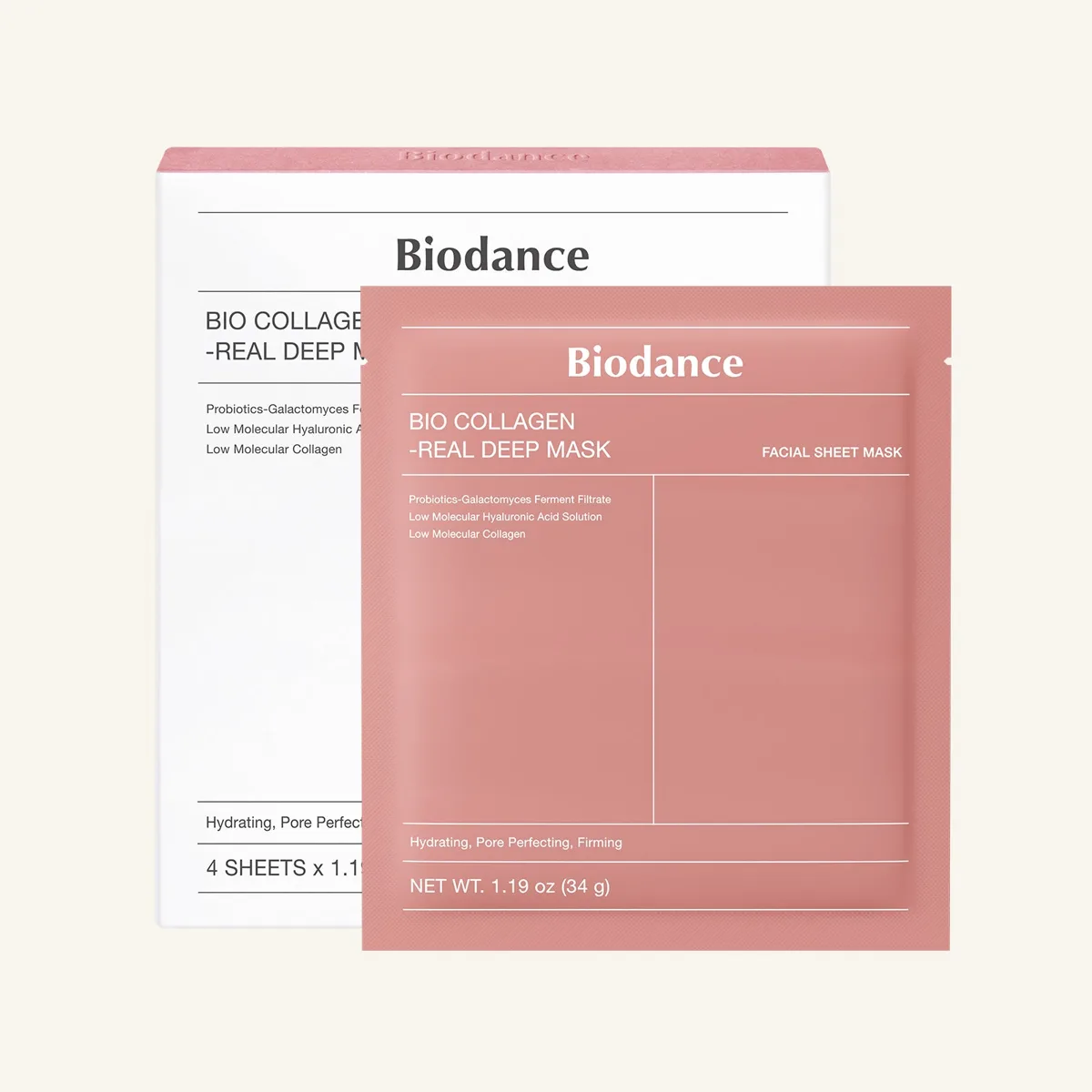 Biodance Bio-Collagen Real Deep Mask overnight hydrogel sheet mask 4-pack