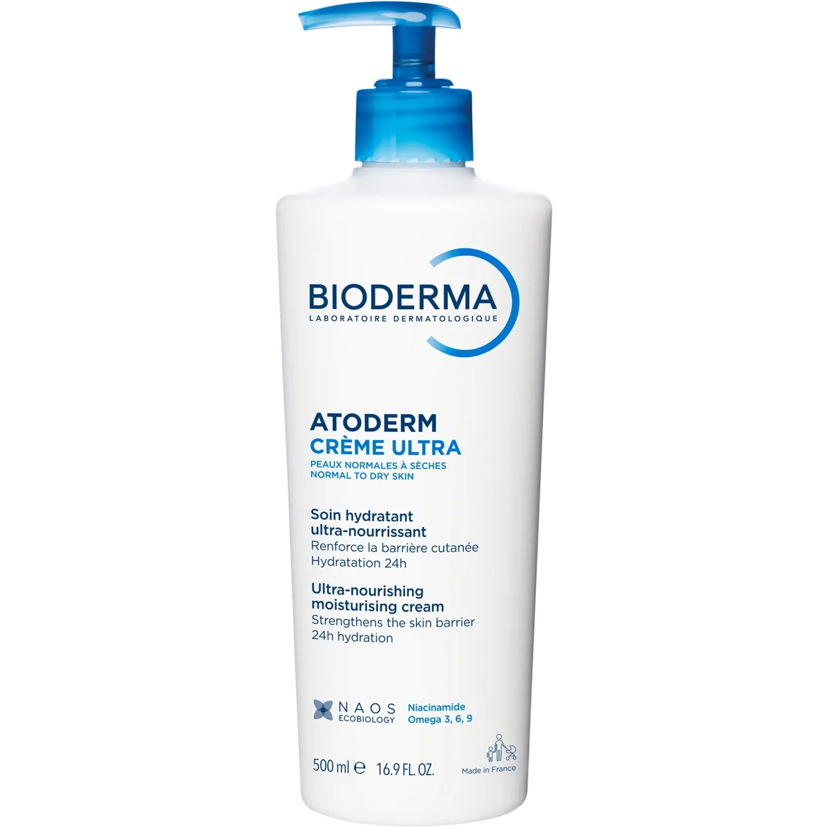 Bioderma Atoderm Crème Ultra pump bottle with white and blue packaging