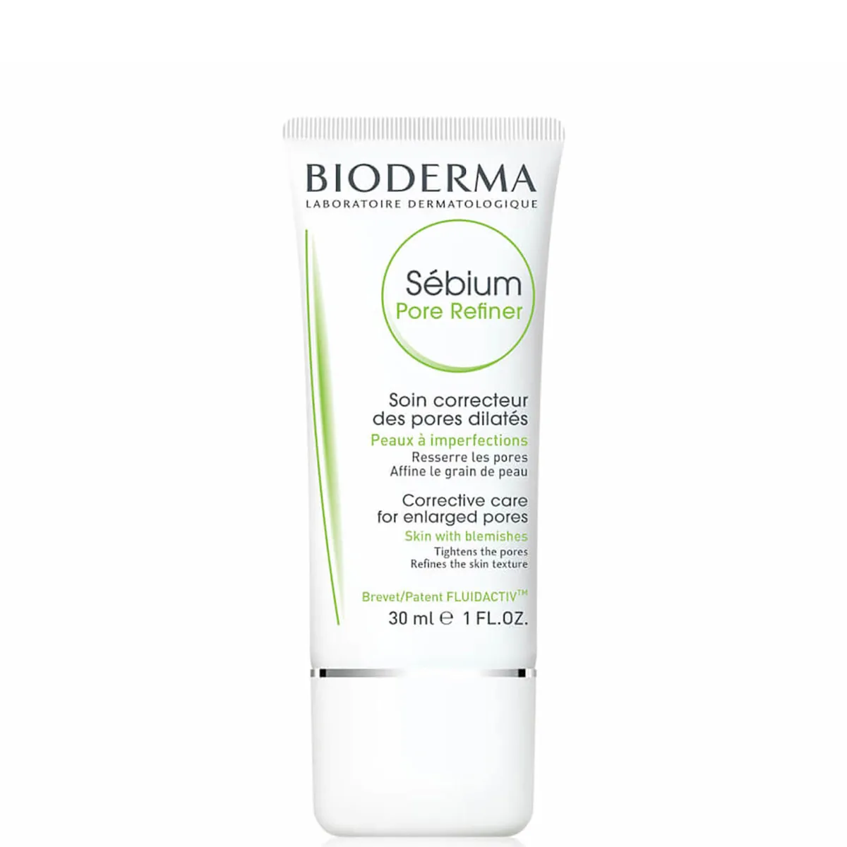 Bioderma Sebium Pore Refiner 30ml squeeze tube with green Sebium line branding