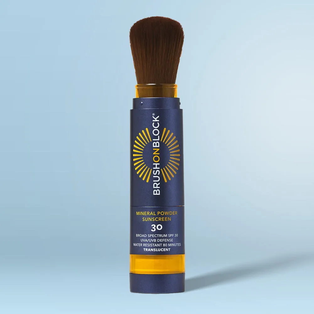 Brush On Block Mineral Sunscreen Powder SPF 30 brush applicator