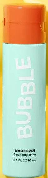 Bubble Skincare Break Even Balancing Toner bottle in pastel packaging