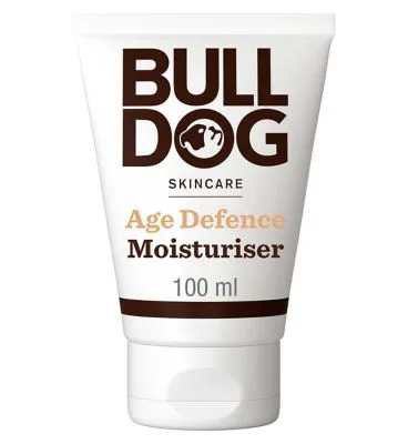 Bulldog Skincare Age Defence Moisturizer white tube with green accents