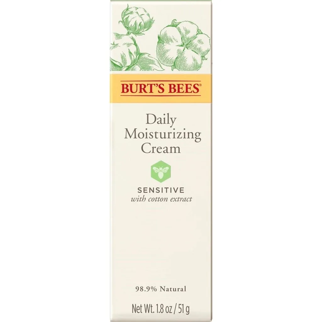 Burt's Bees Daily Moisturizing Cream white jar with natural branding