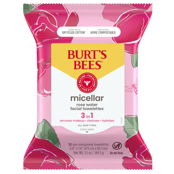 Burt's Bees Micellar Cleansing Towelettes with Rose Water package