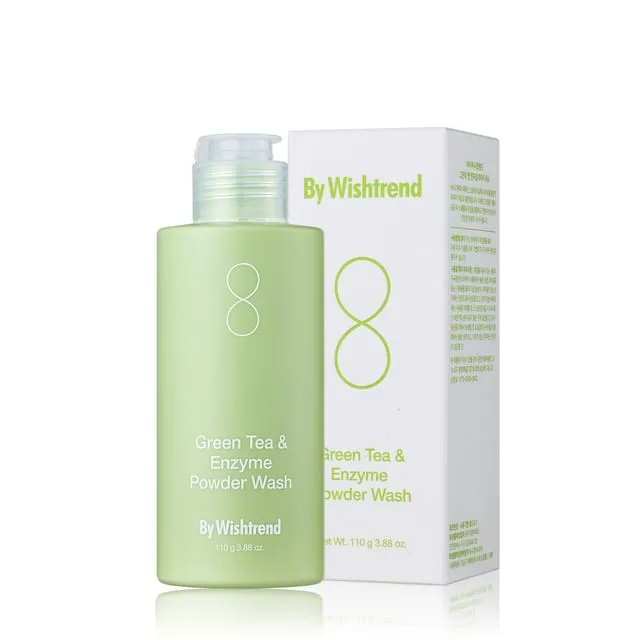 By Wishtrend Green Tea & Enzyme Powder Wash 80g frosted jar with sifter cap