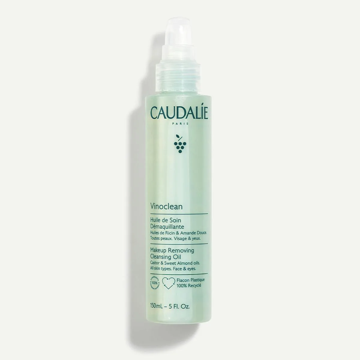 Caudalie Vinoclean Makeup Removing Cleansing Oil 150ml glass pump bottle