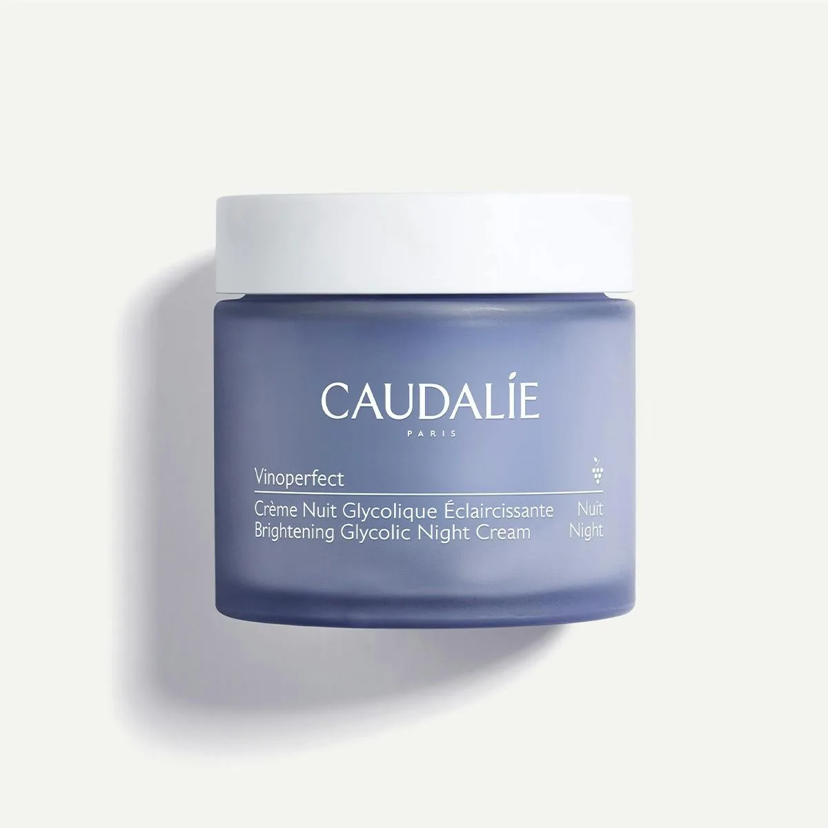 Caudalie Vinoperfect Dark Spot Correcting Glycolic Night Cream 40ml frosted glass jar