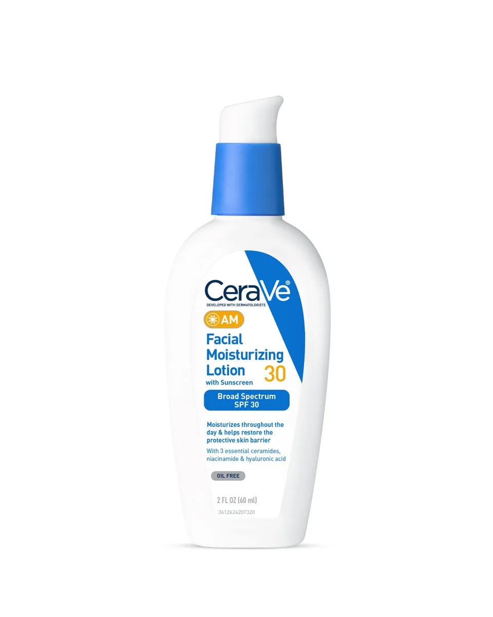 CeraVe AM Facial Moisturizing Lotion SPF 30 3 fl oz tube with pump dispenser