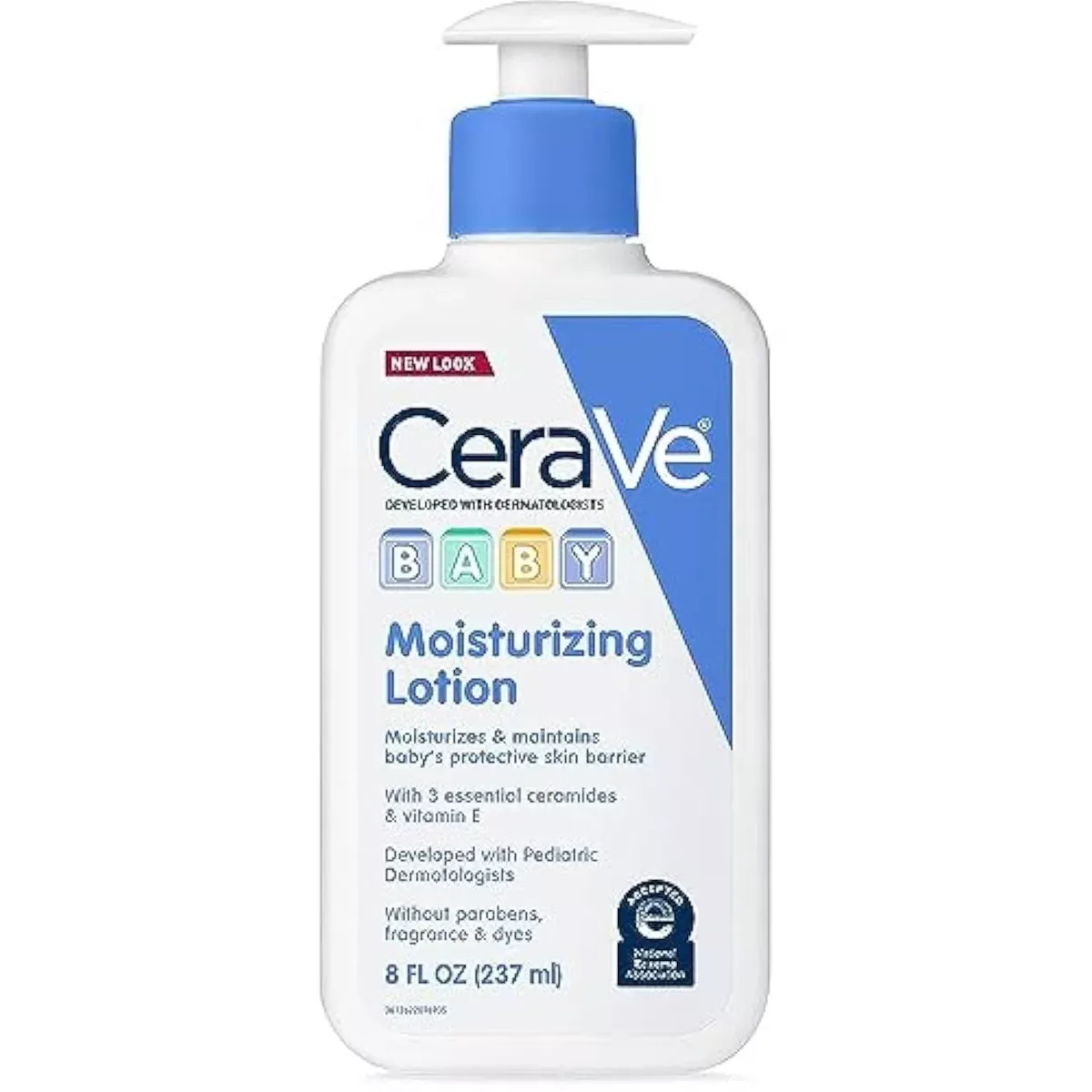 CeraVe Baby Moisturizing Lotion 8 oz bottle with light blue and white baby branding