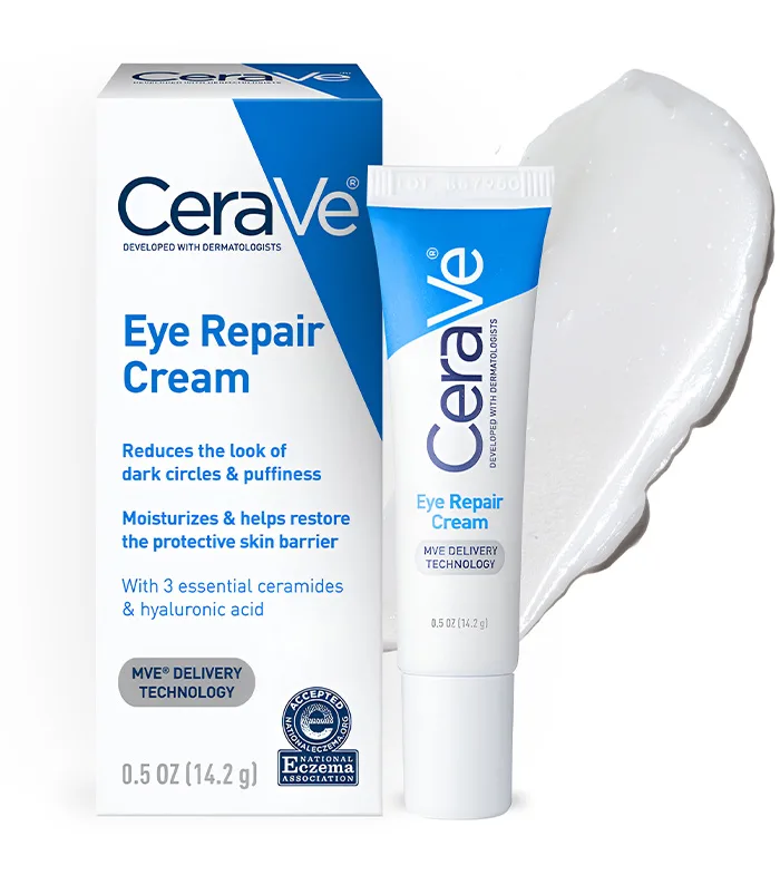 CeraVe Eye Repair Cream 0.5 fl oz tube with white and teal packaging