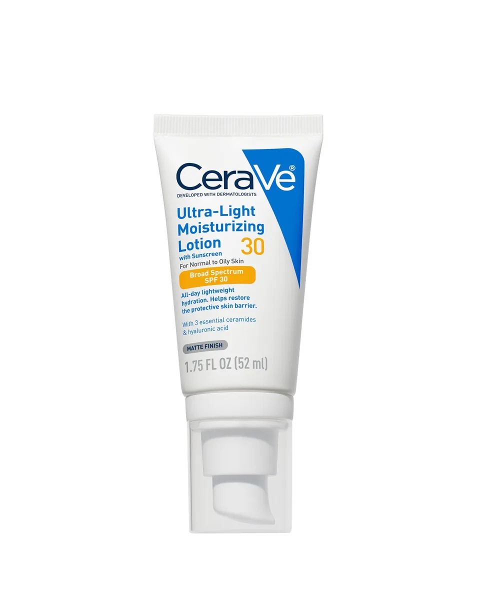 CeraVe Ultra-Light Moisturizing Lotion SPF 30 tube with blue and white branding