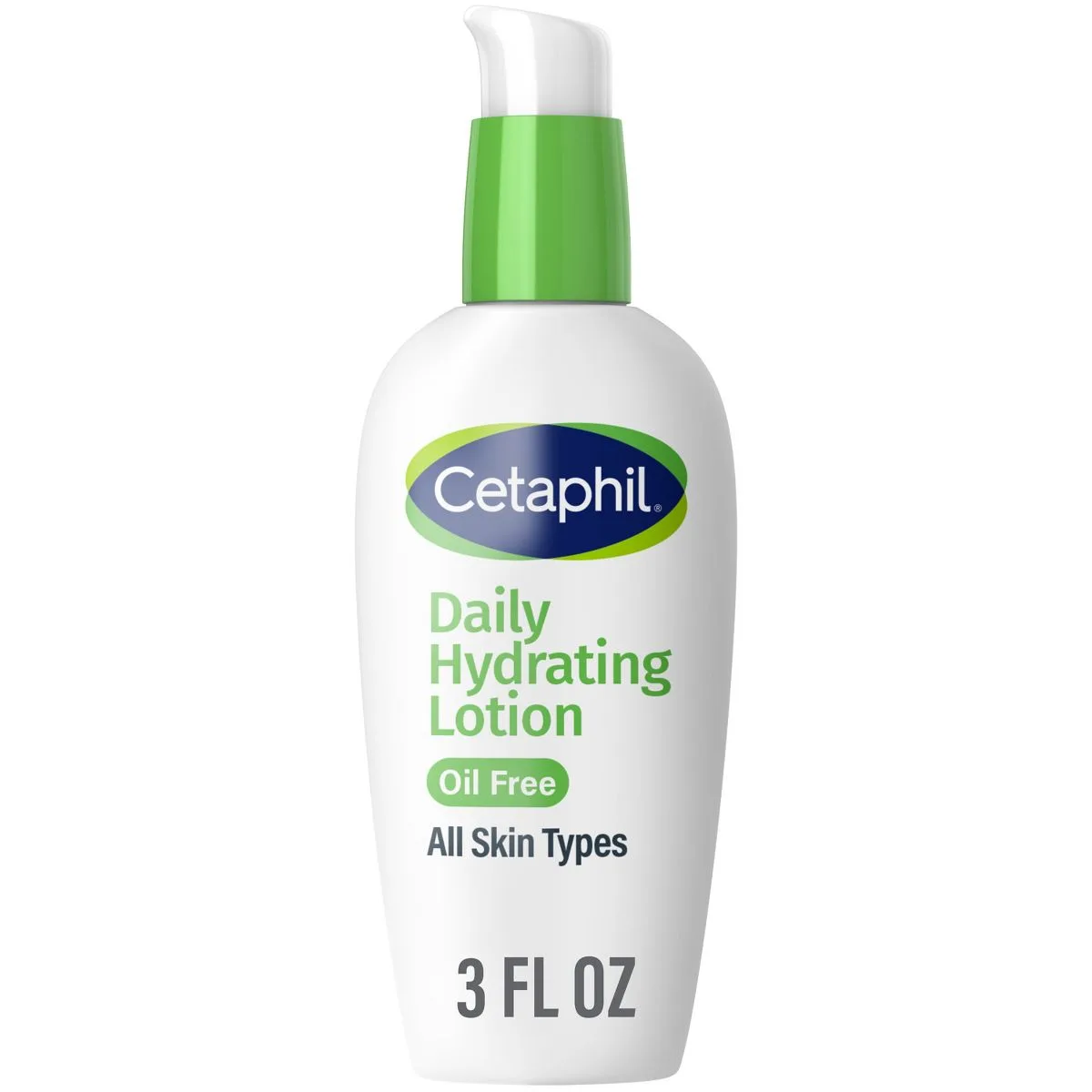 Cetaphil Daily Hydrating Lotion with Hyaluronic Acid, 3 fl oz white bottle with teal cap for combination and sensitive skin