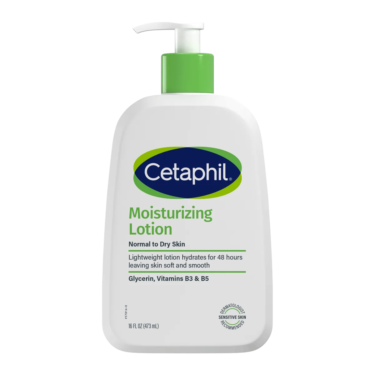 Cetaphil Moisturizing Lotion, 16 fl oz white pump bottle, fragrance-free body and face lotion for dry and sensitive skin