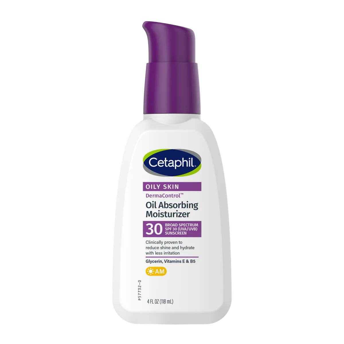 Cetaphil PRO DermaControl Oil Absorbing Moisturizer SPF 30 in a white bottle with blue DermaControl branding