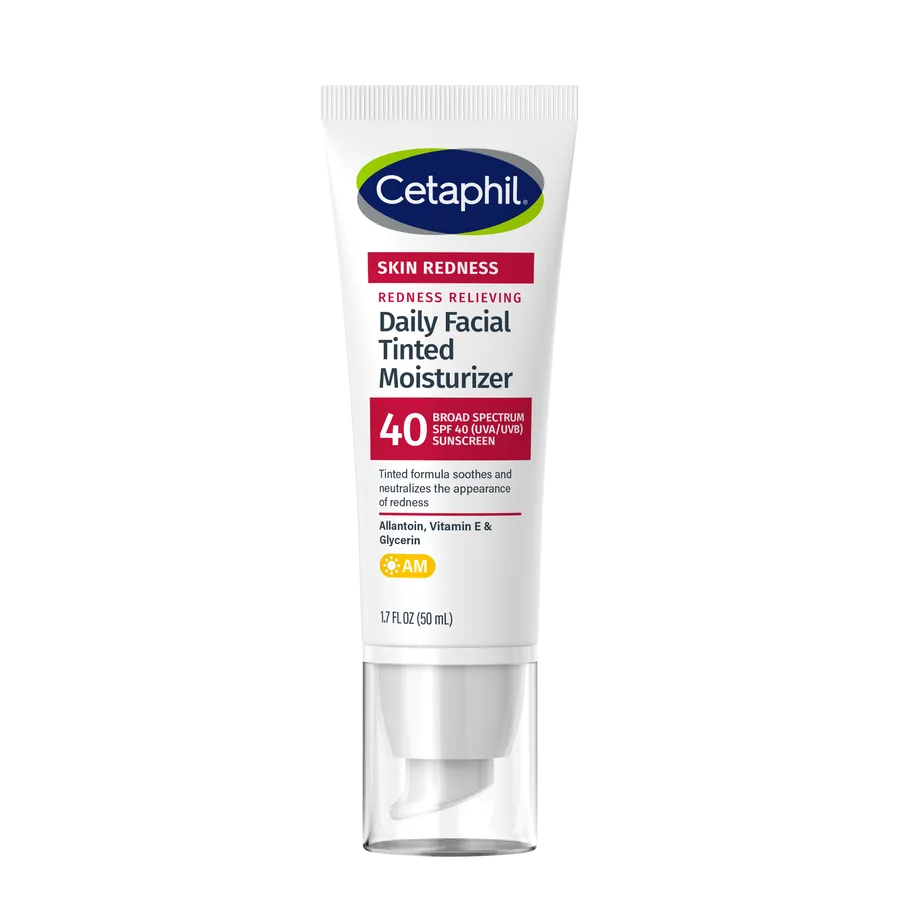 Cetaphil Redness Relieving Daily Facial Moisturizer SPF 20 in a small white tube with redness-relieving product labeling