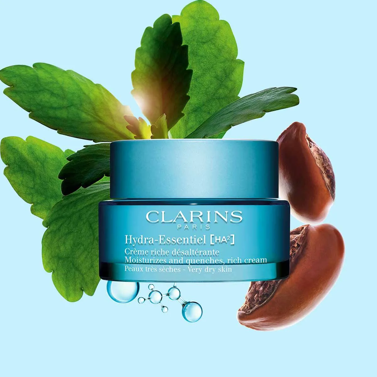 Clarins Hydra-Essentiel Moisturizing Rich Cream jar for very dry skin