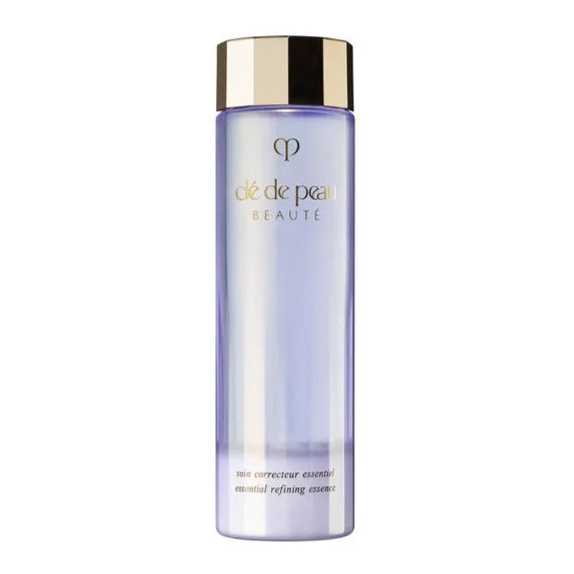 Clé de Peau Beauté Essential Refining Essence in tall frosted glass bottle showing biphase formula