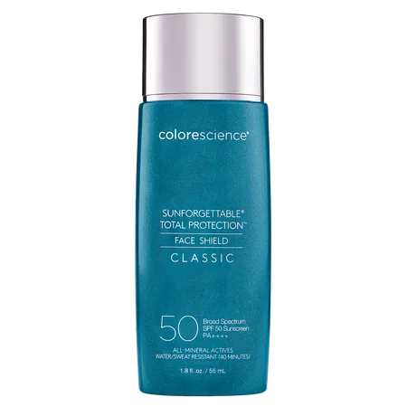 Colorescience Sunforgettable Total Protection Face Shield Classic SPF 50 in a white squeeze tube