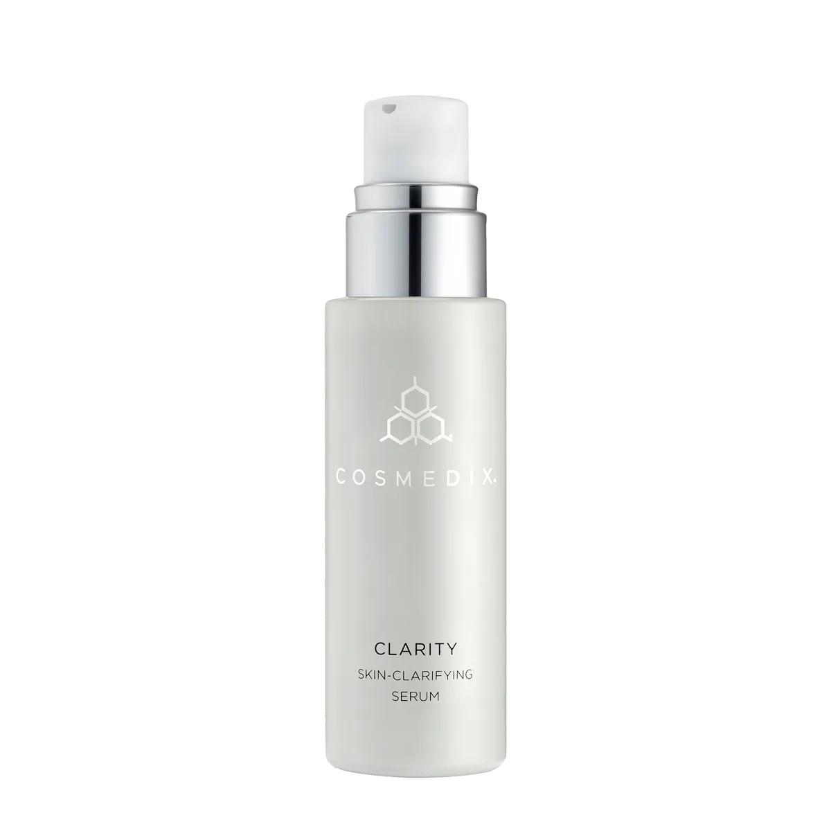 Cosmedix Clarity Skin-Clarifying Serum 30ml amber glass bottle with pipette dropper